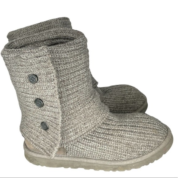 UGG Australia Cardy Womens Sz 8 Knit Boot Gray - Picture 2 of 7